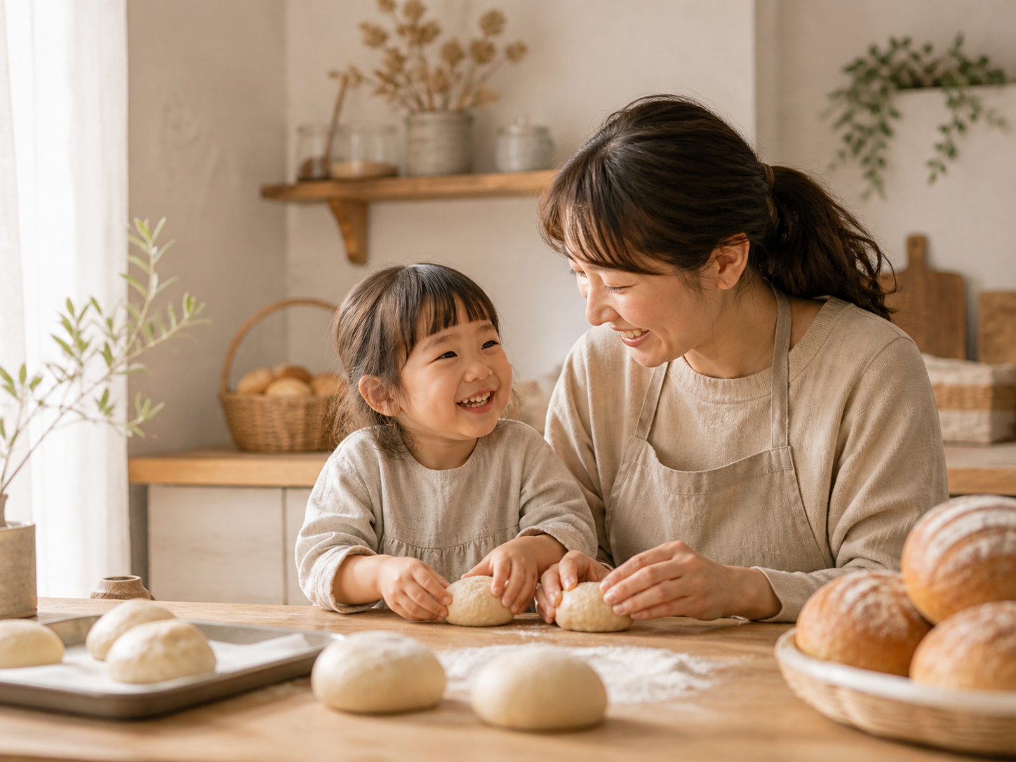 親子でパン作り